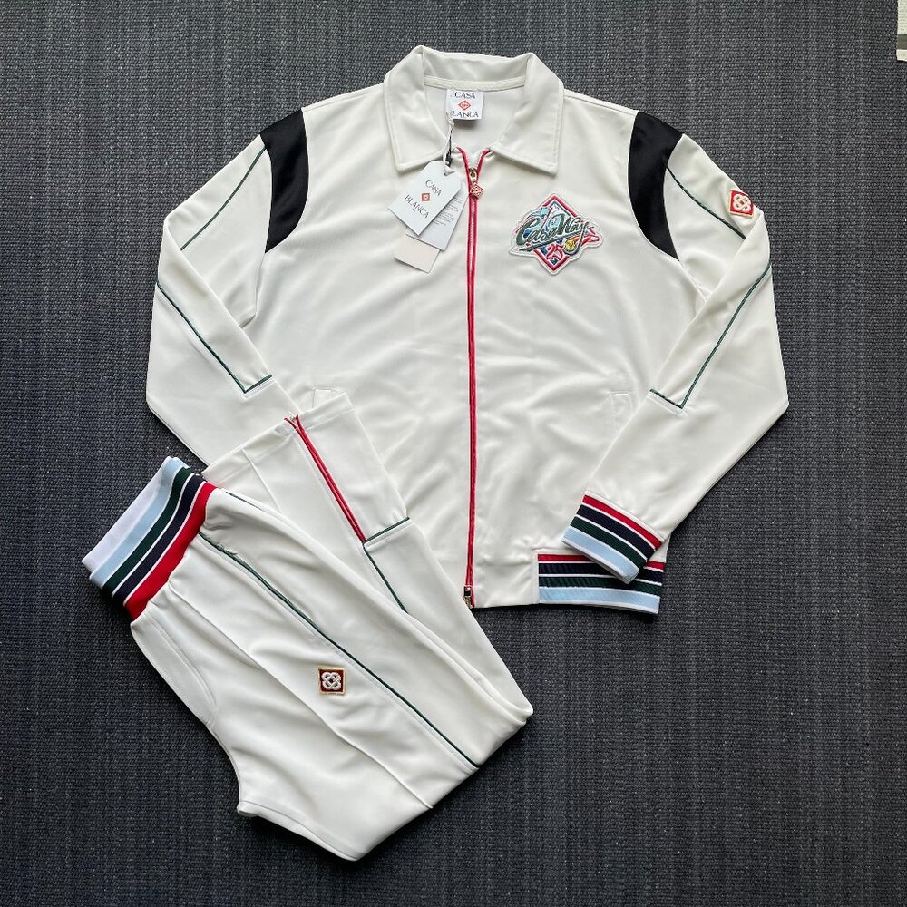 Casablanca Casa Way Track Suit White Jacket Pants Set NWT Medium